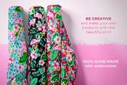 Pink flamingos watercolor patterns, a Pattern Graphic by Laura Camoe (Thumbnail 4 of 4)