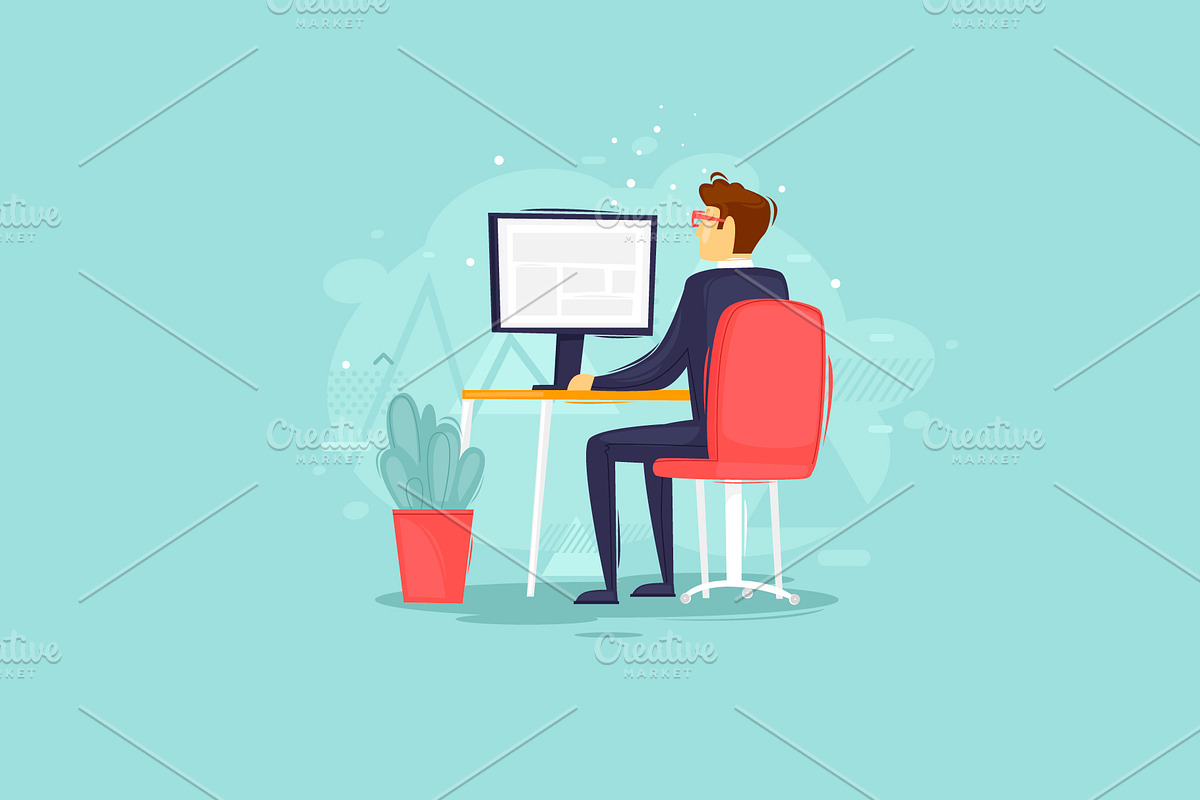 Teamwork, office life, a Person Illustration by Podis (Photo 4 of 6)