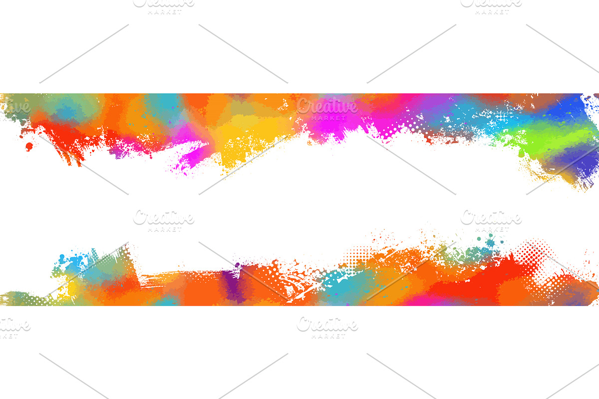 Frame of colored blots. Hand drawn, a Texture Illustration by Nenahliadava Design