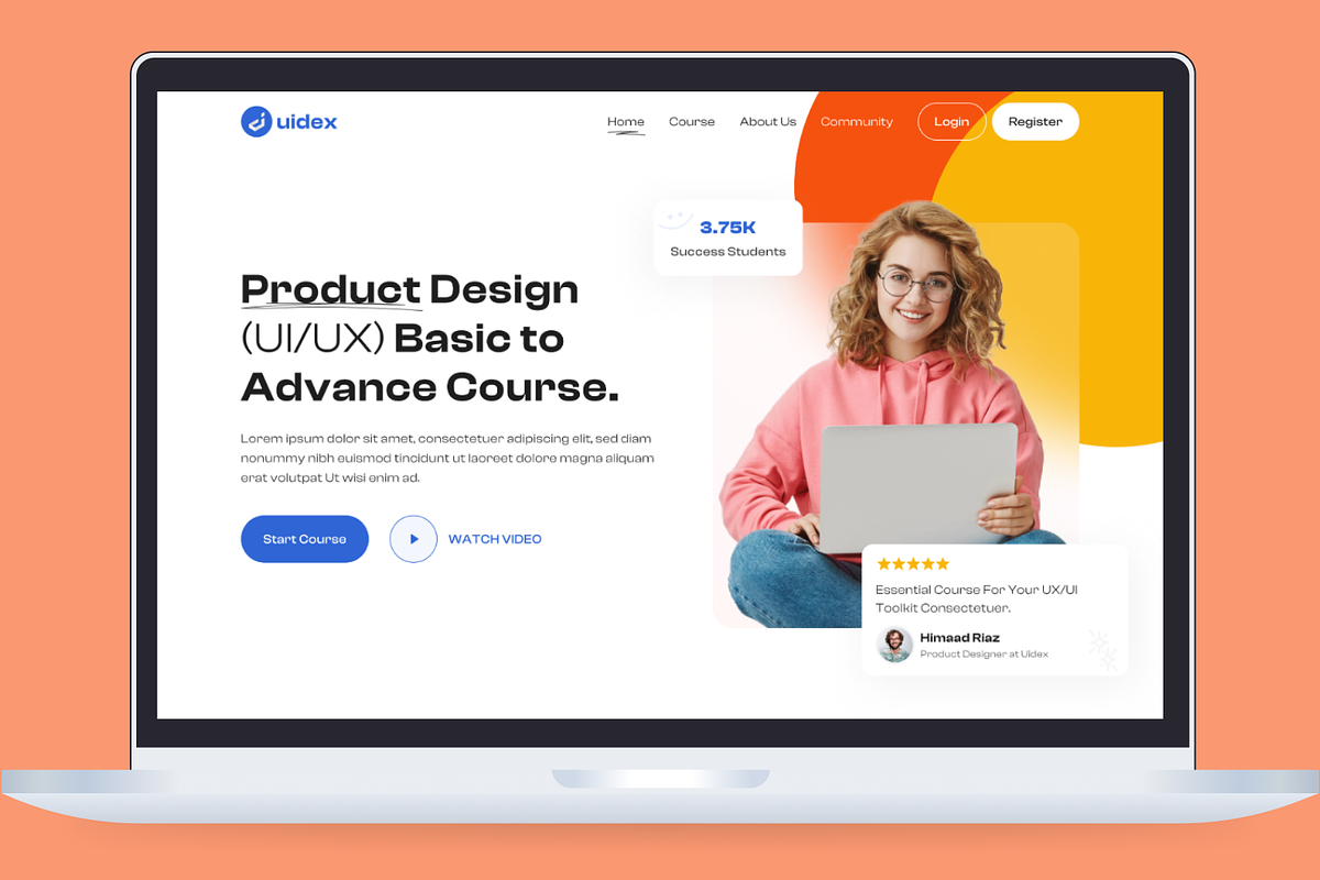 E-Learning Landing page Design, a Landing Page Template by UiDex (Photo 4 of 4)