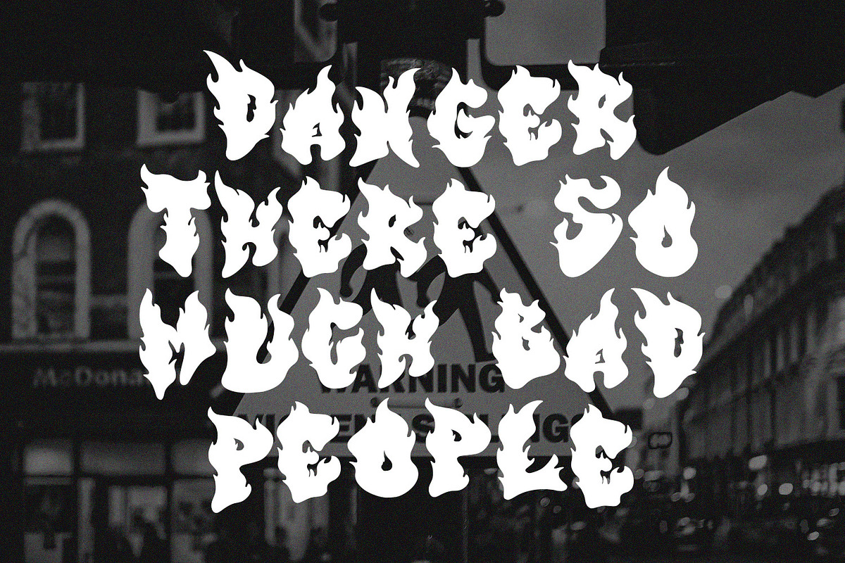 Flamezinna All Caps Flame Display, a Handwritten Font by Maulana Creative (Photo 6 of 7)