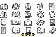 Hand Drawn Book Icon Set, an Illustration by designvectx (Thumbnail 3 of 3)