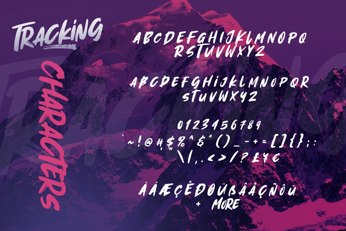 Tracking Brush Font preview 7
