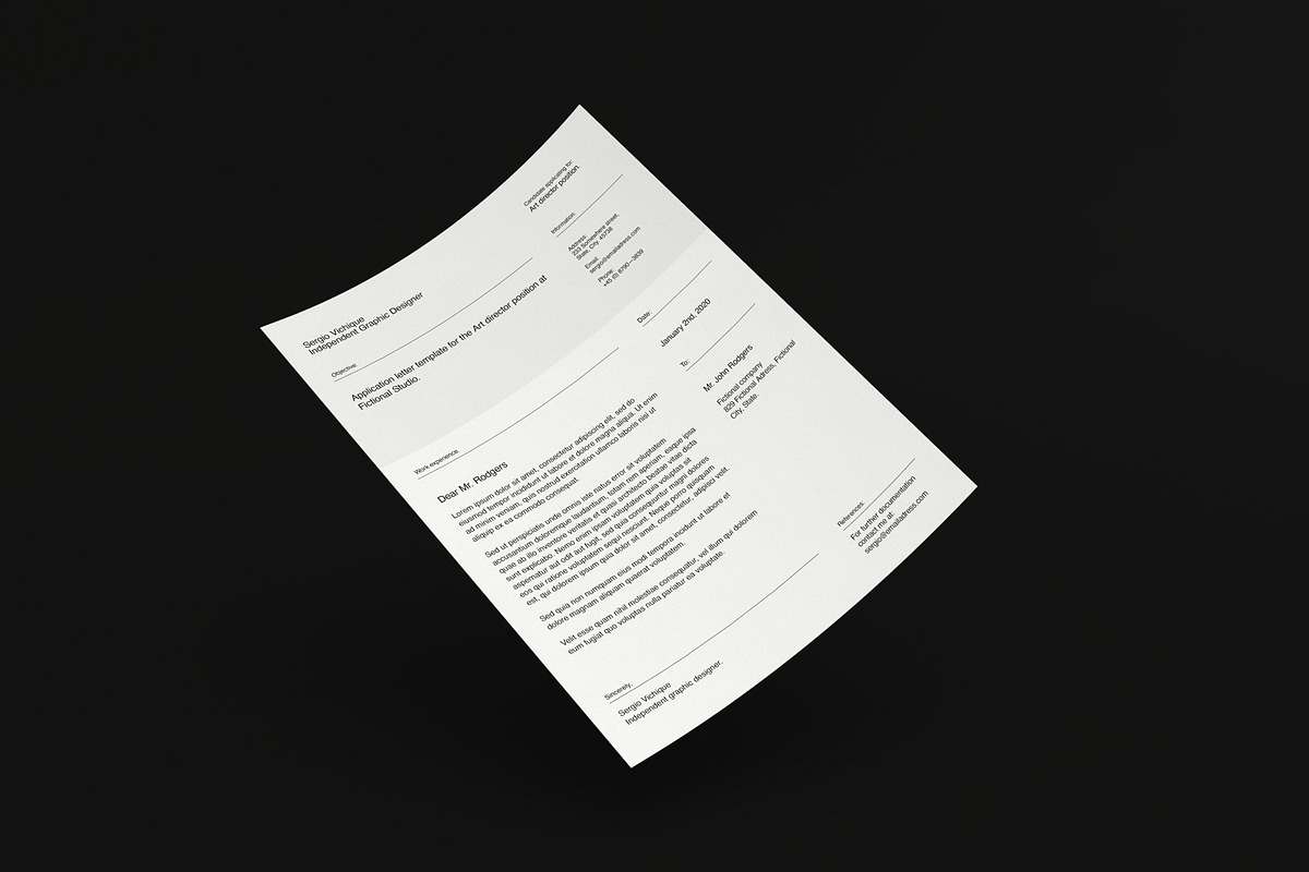 Minimal CV, letterhead & card bundle, a Resume Template by Srg® (Photo 8 of 14)