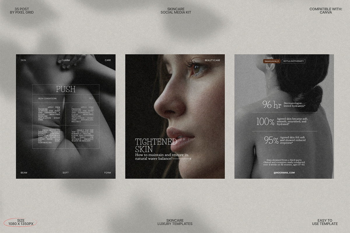 Aesthetic Skincare Canva Post Kit preview 6