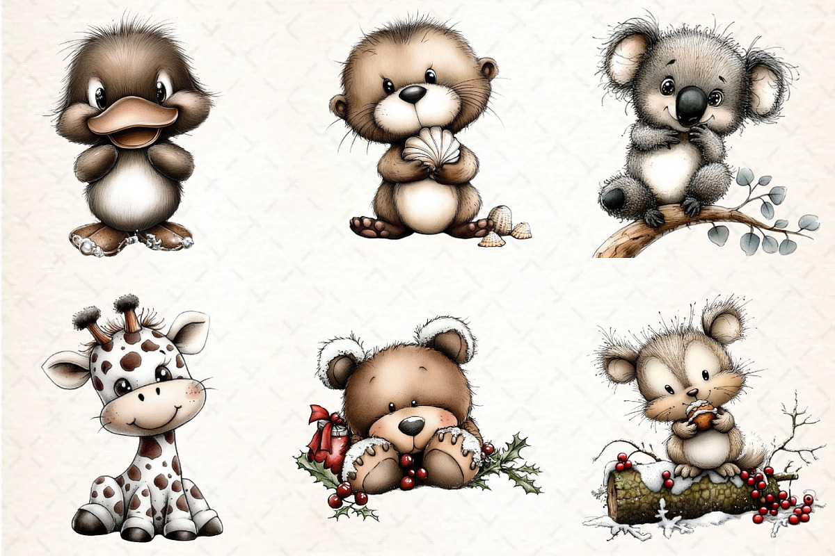 Baby Animal PNG Clipart Bundle, an Illustration by DreamCafeArt (Photo 3 of 8)