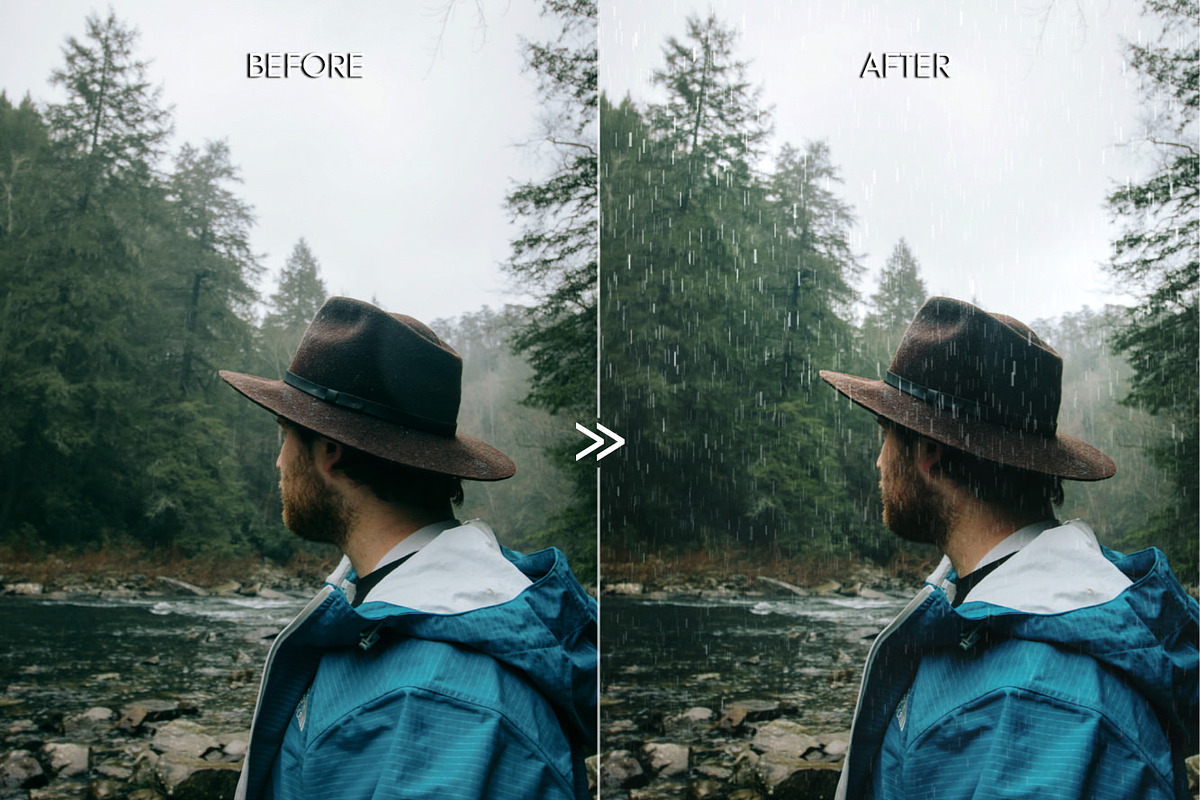 25 Falling Rain Weather Overlays preview 5