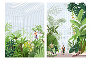 Botanical garden with green plants, a Person Illustration by Good Studio (Thumbnail 4 of 13)