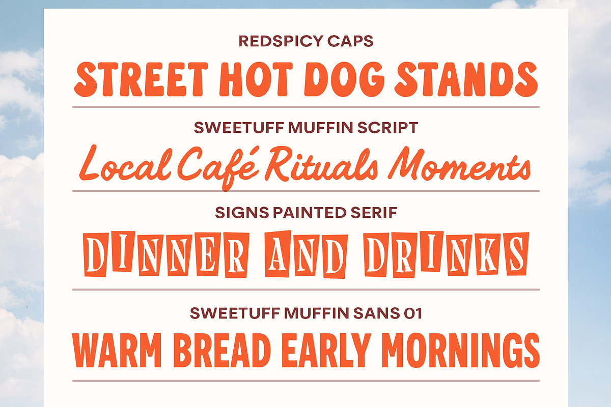 Retro Food Branding - Font Bundle, a Script Font by Edignwn Type (Photo 5 of 12)