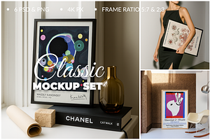 Minimal Mockup Set for posters 6PSD