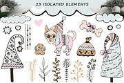 Christmas Sketches - set witn dog, an Animal Illustration by Kseniya_design (Thumbnail 2 of 5)