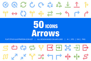Arrows Flat Style Icon