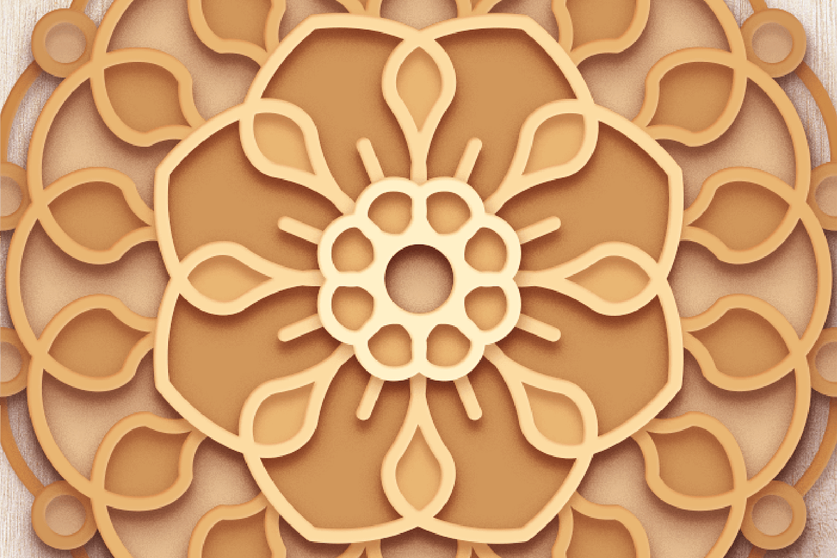 3D Orchid Flower Mandala - SVG Cut F, an Object Graphic by Arshad Ali (Photo 4 of 8)