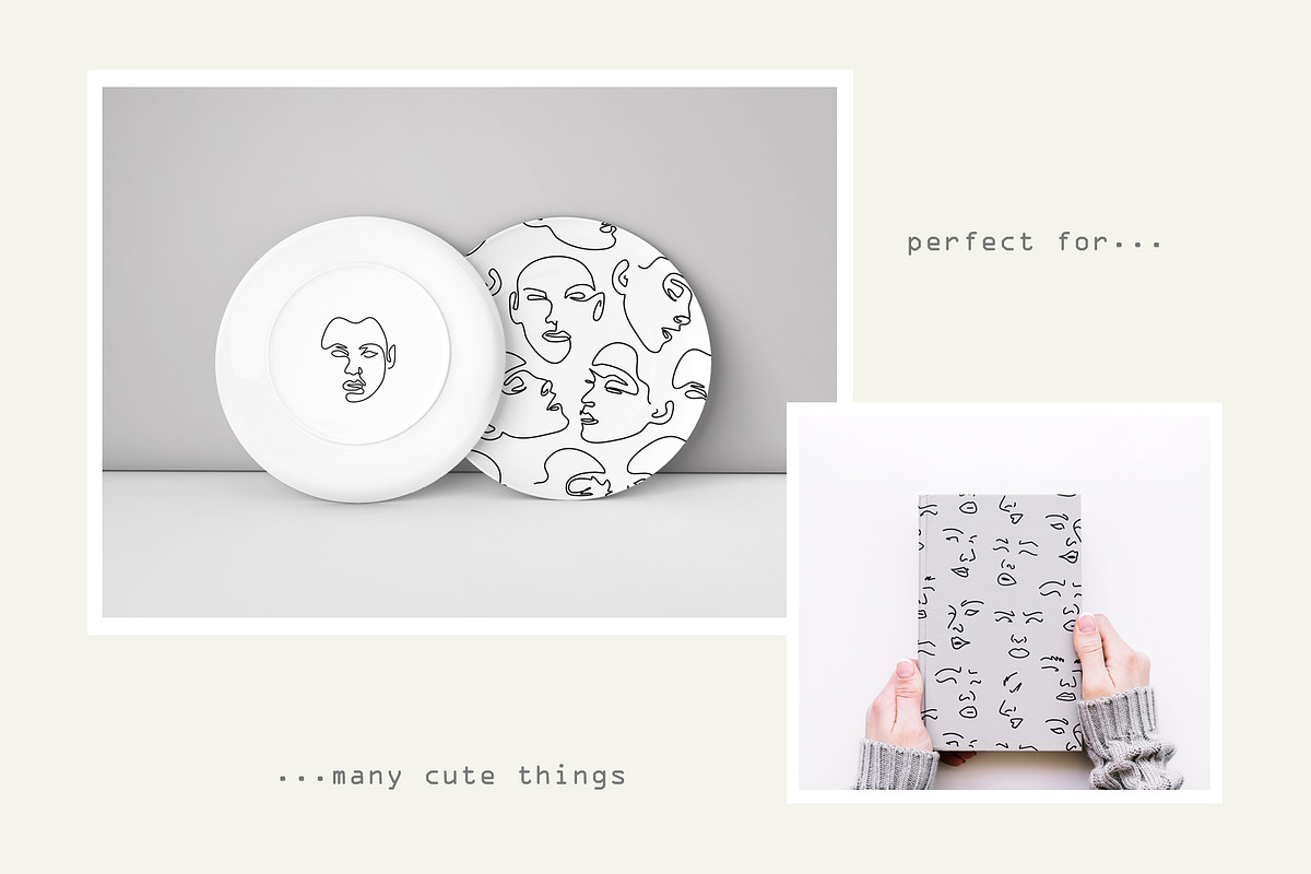 Line - female portraits & patterns, a Pattern Graphic by Pretty Meerkat (Photo 7 of 11)