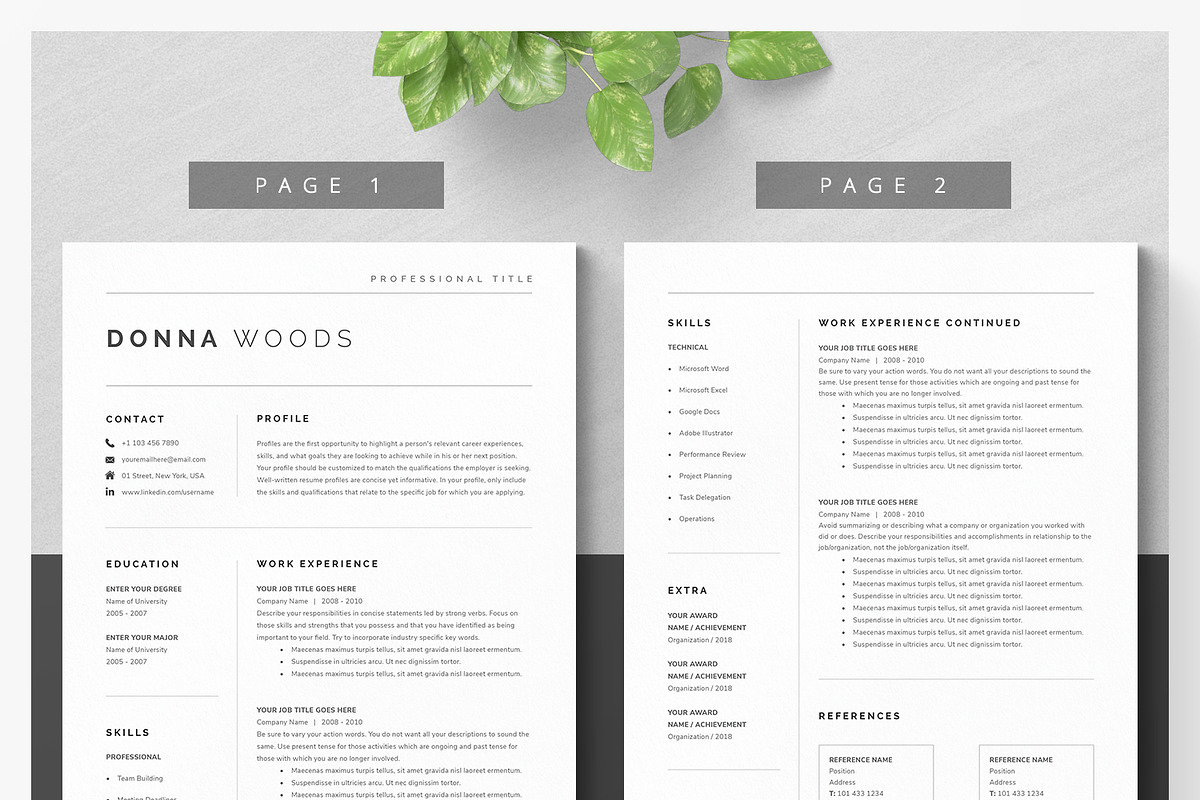 Modern Resume Template Kit, a Resume Template by DemeDesign (Photo 2 of 6)