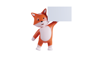 3D Pack Cute Animal Fox Illustration