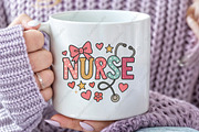 Valentine Pink Nurse Stethoscope Bow, an Illustration by CraftArtStudio (Thumbnail 2 of 4)