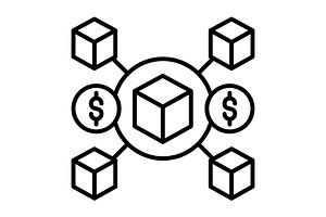 Blockchain Line Icon, an Outline Icon by Pexelpy