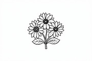 Flower Line Art Coloring Pages Set, an Illustration by jahid234 (Thumbnail 7 of 9)
