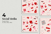Hand Drawn Valentines Bundle, an Illustration by After Hours Creative (Thumbnail 3 of 5)