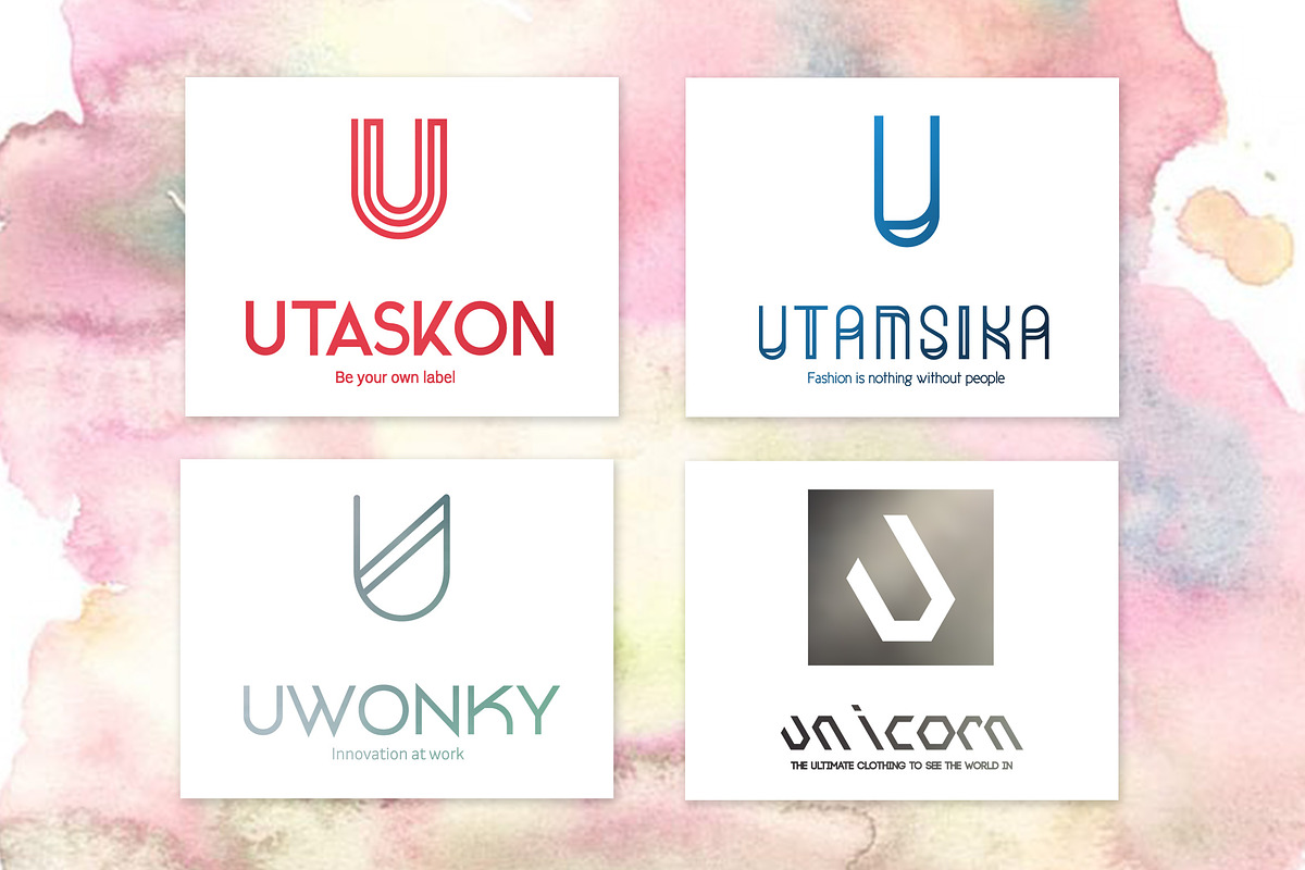 20 U Letter Alphabetic Logos, a Branding & Logo Template by AN Productions