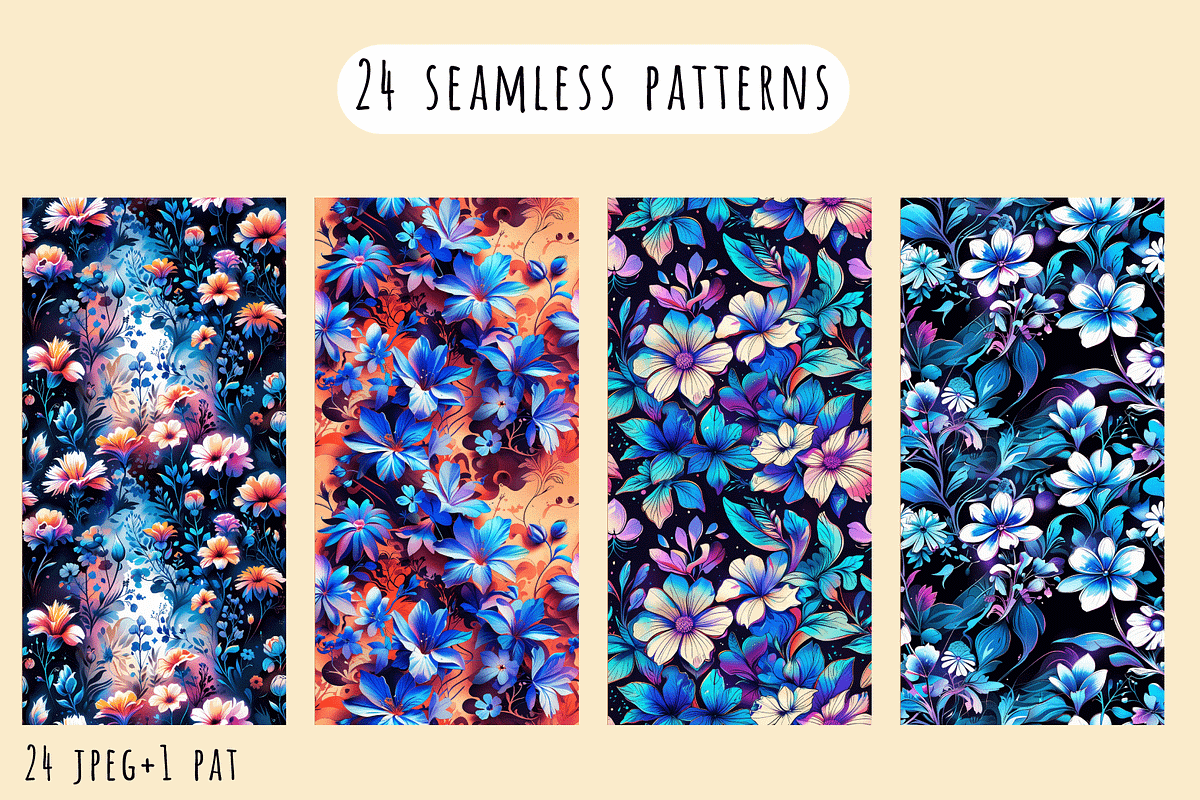 Dark and Bright Floral Patterns, a Pattern Graphic by Art Sproot (Photo 3 of 12)