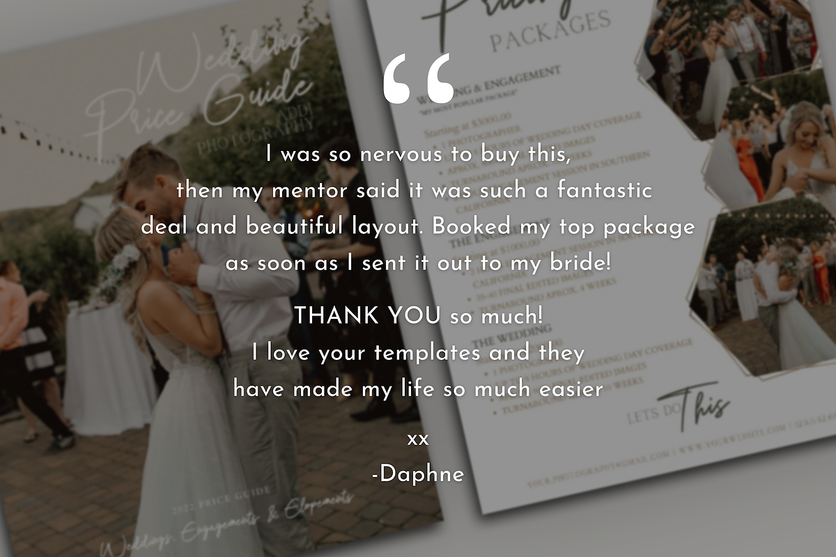 Canva Wedding Price List Guide Flyer, a Flyer Template by Signature Edits (Photo 3 of 3)