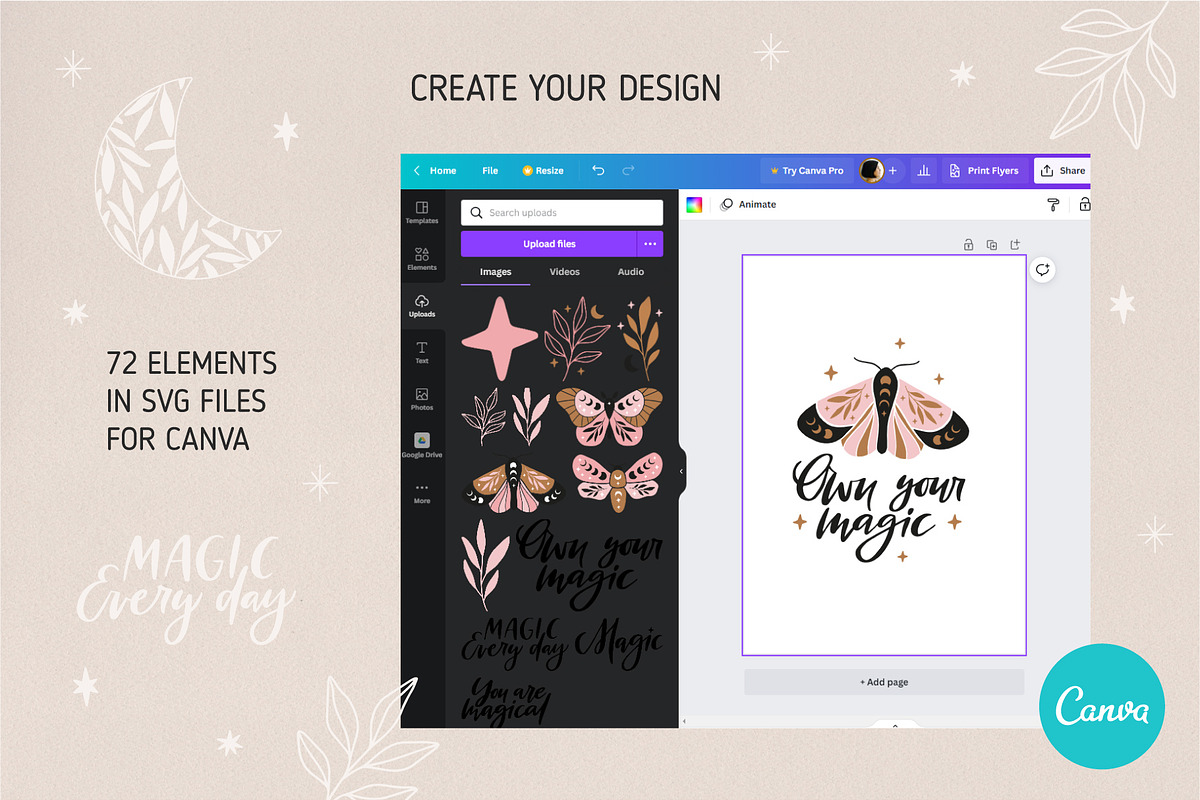Magic Moon Butterflies Clipart Set, an Object Graphic by Alena Koval (Photo 8 of 15)