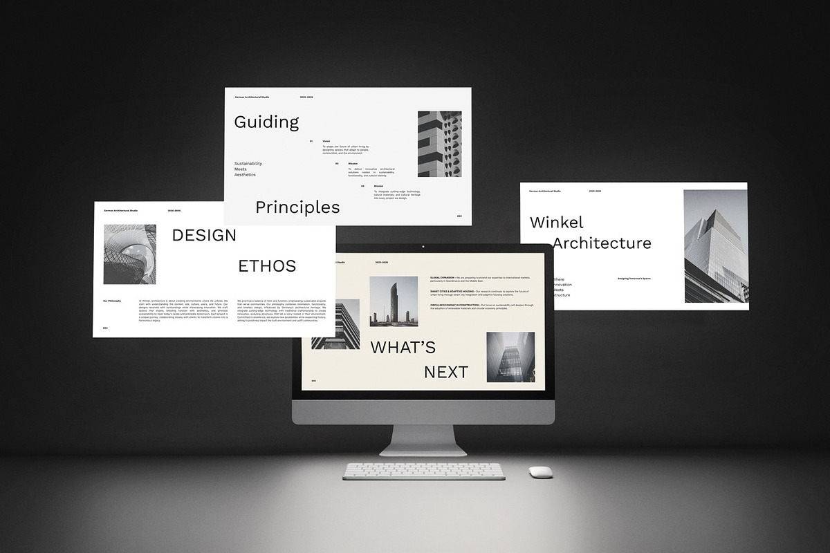 White Beige Architecture Pitch Deck, a Presentation Template by Claymoon Lab (Photo 1 of 5)