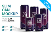 Slim Can Mockup, a Packaging Mockup by AY Mock-Ups (Thumbnail 1 of 14)