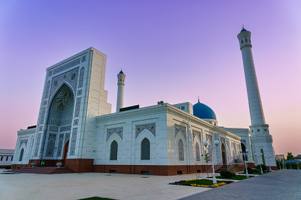 The Minor Mosque covered with white marble in the center of Tash, an Architecture Photo by Eugene_Photo