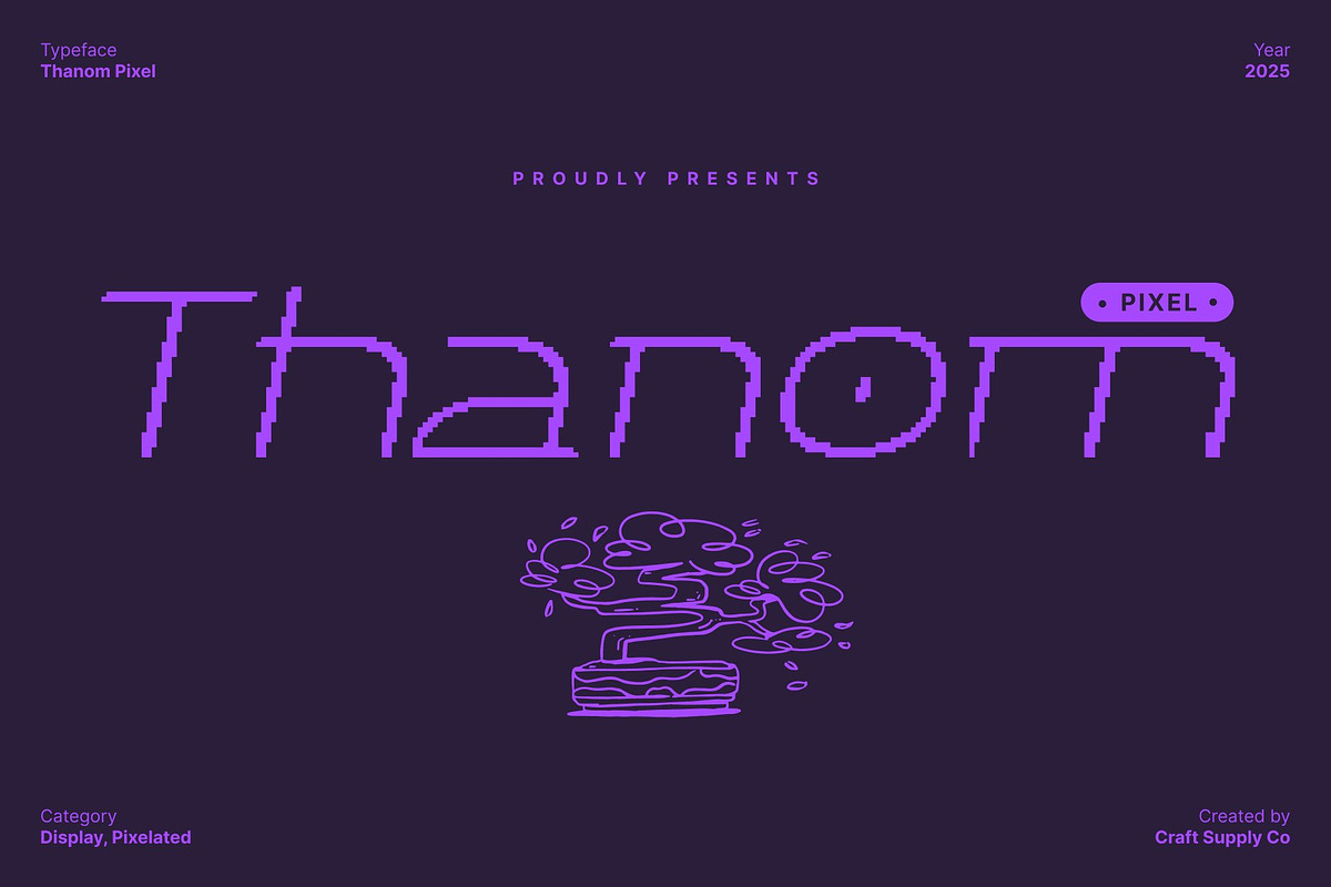 Thanom Pixel, a Sans Serif Font by Craft Supply Co. (Photo 1 of 8)