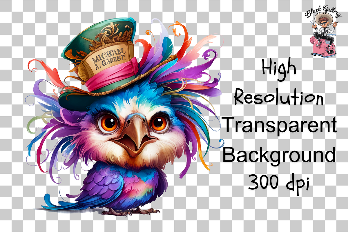 Quirky Parrot PNG Clipart Bundle, a Graphic by Clipart Bloom (Photo 13 of 15)