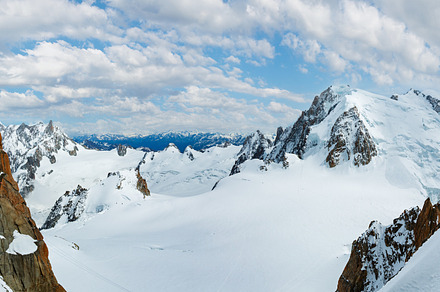 Mont Blanc mountain massif view from Aiguille du Midi Mount, a Nature Photo by YuriyB