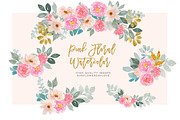 Pink and Gold Floral Clipart, an Illustration by Sunflower Day Love (Thumbnail 2 of 3)