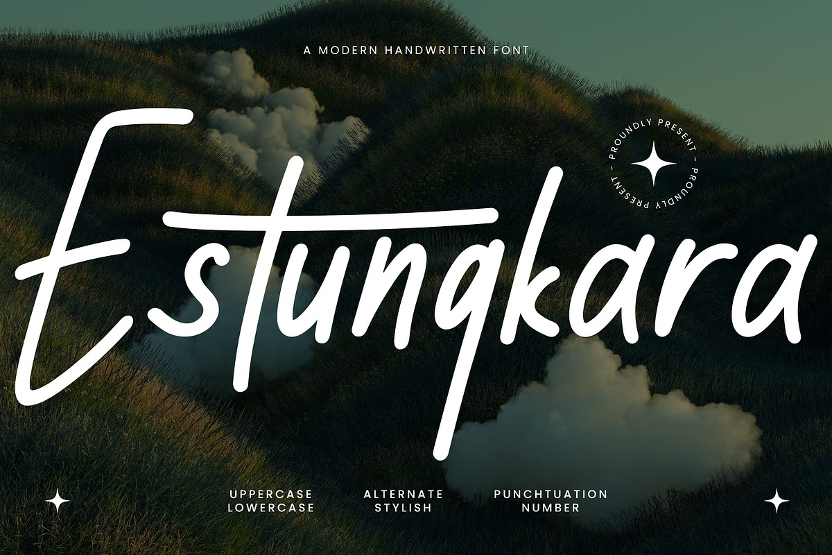 Estungkala - A modern monoline, a Handwritten Font by Samtiv Studio (Photo 1 of 8)