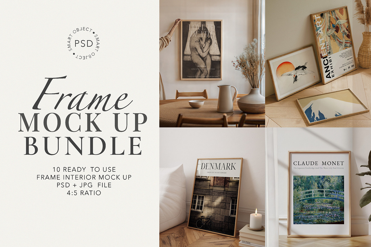 Aesthetic Frames Mockups Bundle, a Mockup by Paper Flowers Studio (Photo 1 of 6)