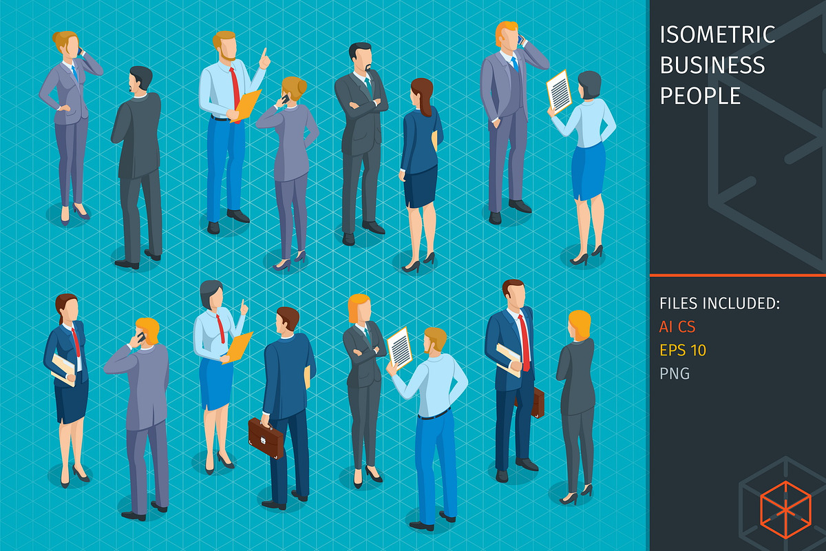 Isometric business people, a Person Illustration by Genestro Shop