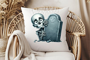 Funny Skeleton Peeking Bundle Clipar, an Illustration by DreamCafeArt (Thumbnail 6 of 7)