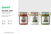 Clear Glass Jar Mockup, a Packaging Mockup by Green Art (Thumbnail 1 of 8)