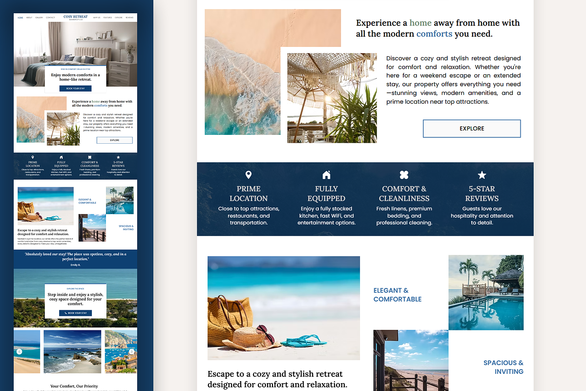 Beach Vacation Wix Studio Website preview 6