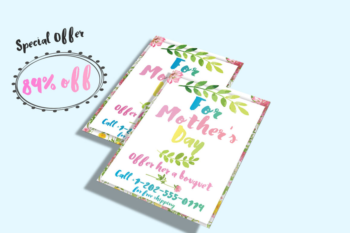 Mother's Day Watercolor Flyer, a Flyer Template by Studio 19 (Photo 1 of 3)