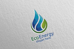 Eco Water Drop Logo, Energies Logo