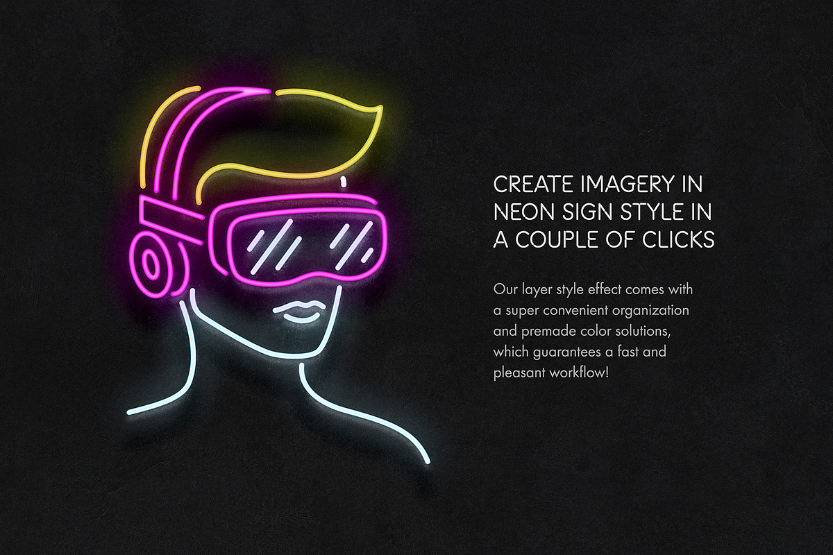 Neon Sign Photoshop Effect, a Layer Style Add-On by Design Squad (Photo 3 of 6)