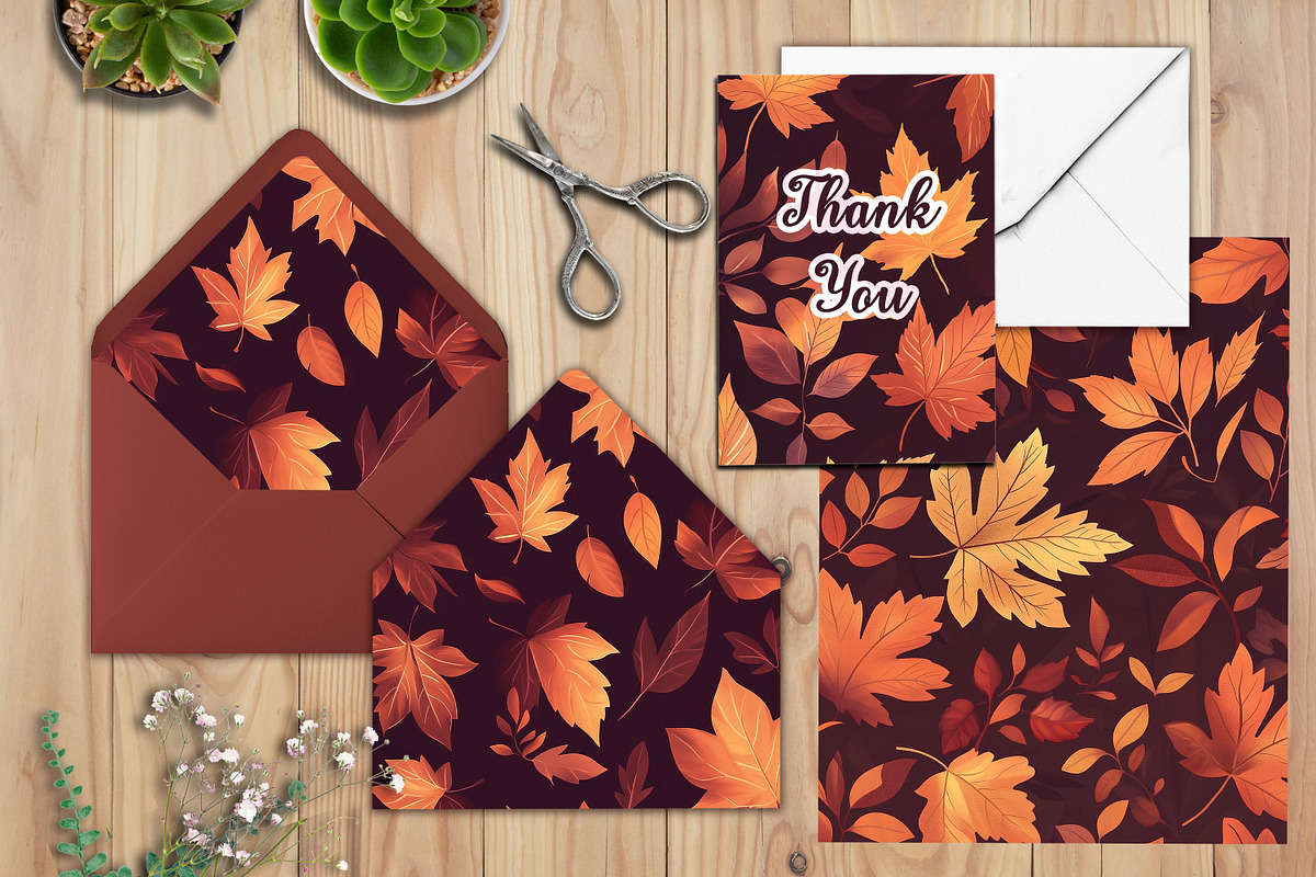 Autumn Ember Leaves Journal Pages, a Background Graphic by V Design Creator (Photo 4 of 12)