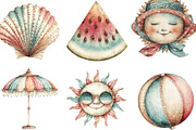 Whimsical Summer Clipart PNG, an Illustration by Designking (Thumbnail 3 of 5)