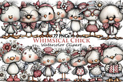 Whimsical Chick Clipart, an Illustration by Pixels.Craft (Thumbnail 1 of 5)