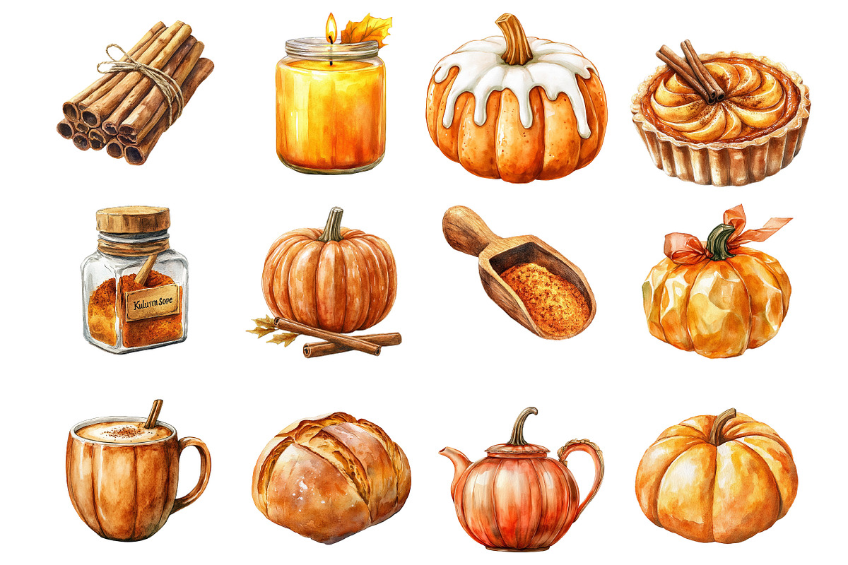 Pumpkin Spice Thanksgiving Bundle, an Illustration by DreamCafeArt (Photo 4 of 5)
