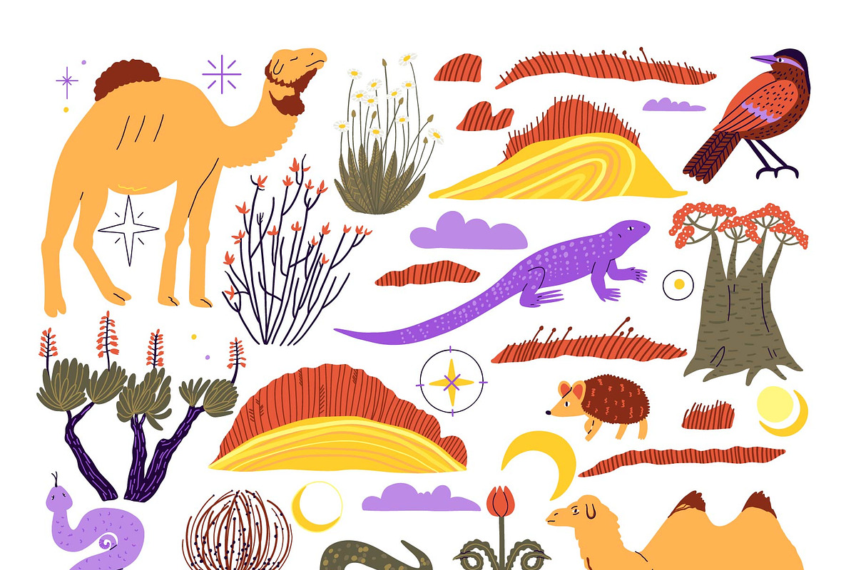 DESERT: clipart, cards, patterns, a Seasonal Illustration by Elliko shop (Photo 3 of 13)