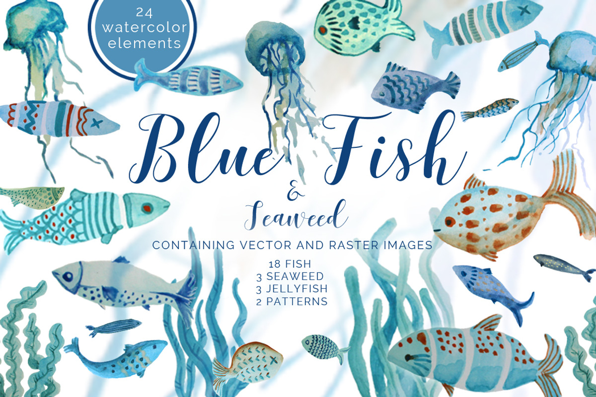 Watercolor Fish Set, an Illustration by RalucaGheorghe (Photo 1 of 5)